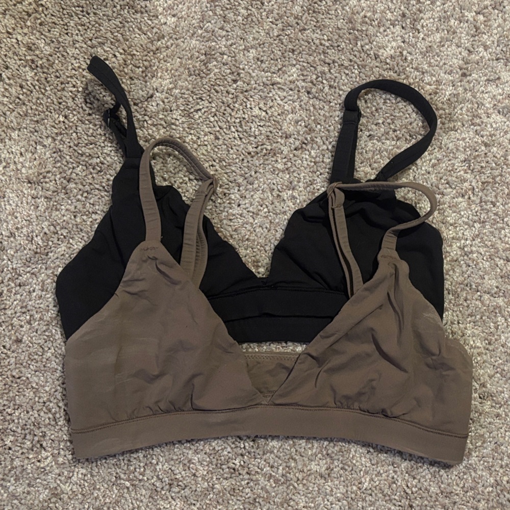 SKIMS Black and Brown Bralettes Bundle